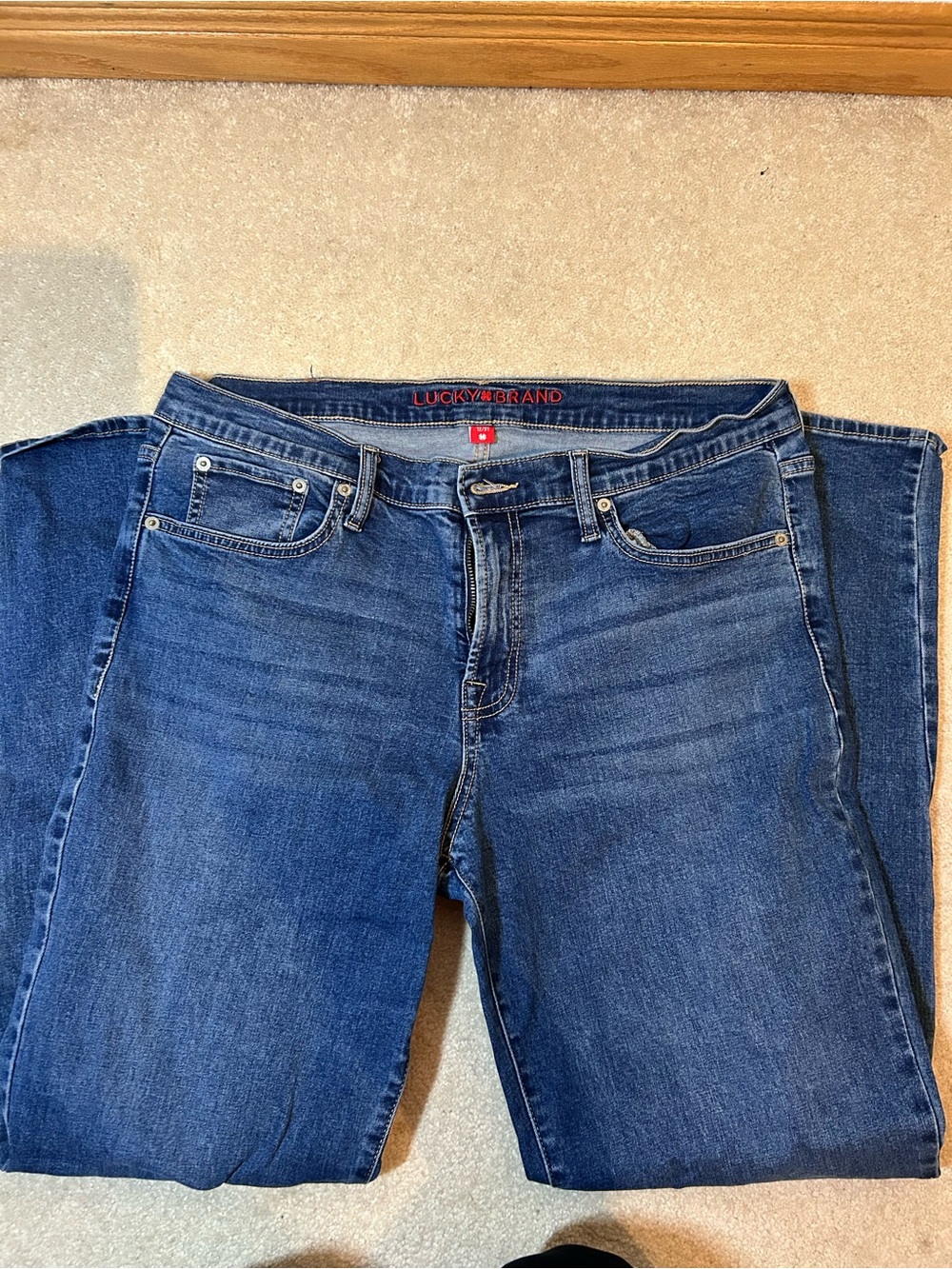 Lucky Brand Straight Leg Dark Blue Denim Jeans